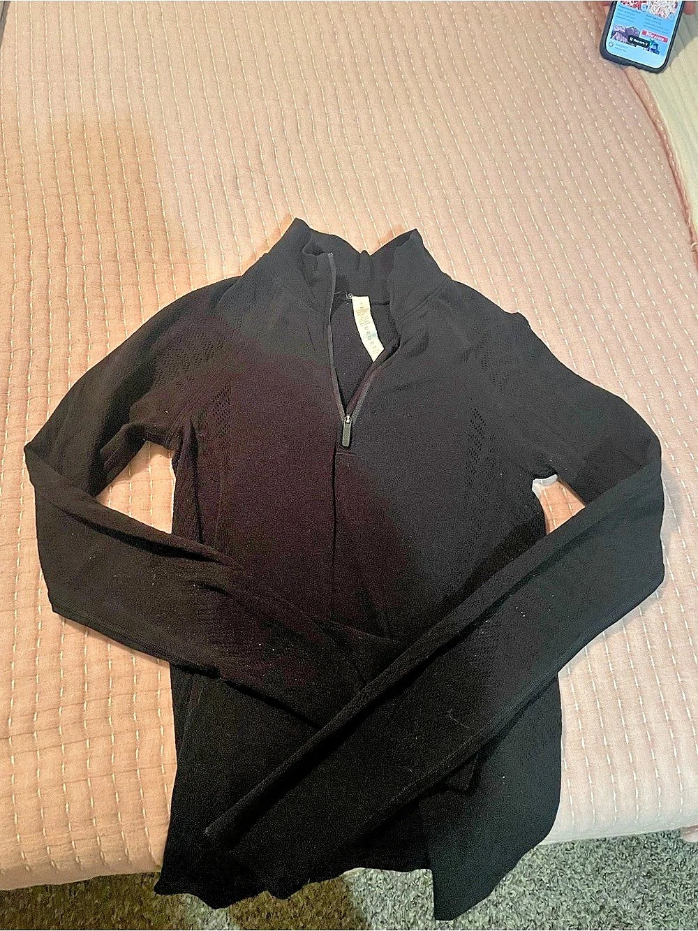 lululemon Women's Black Long Sleeve Half-Zip Size 4